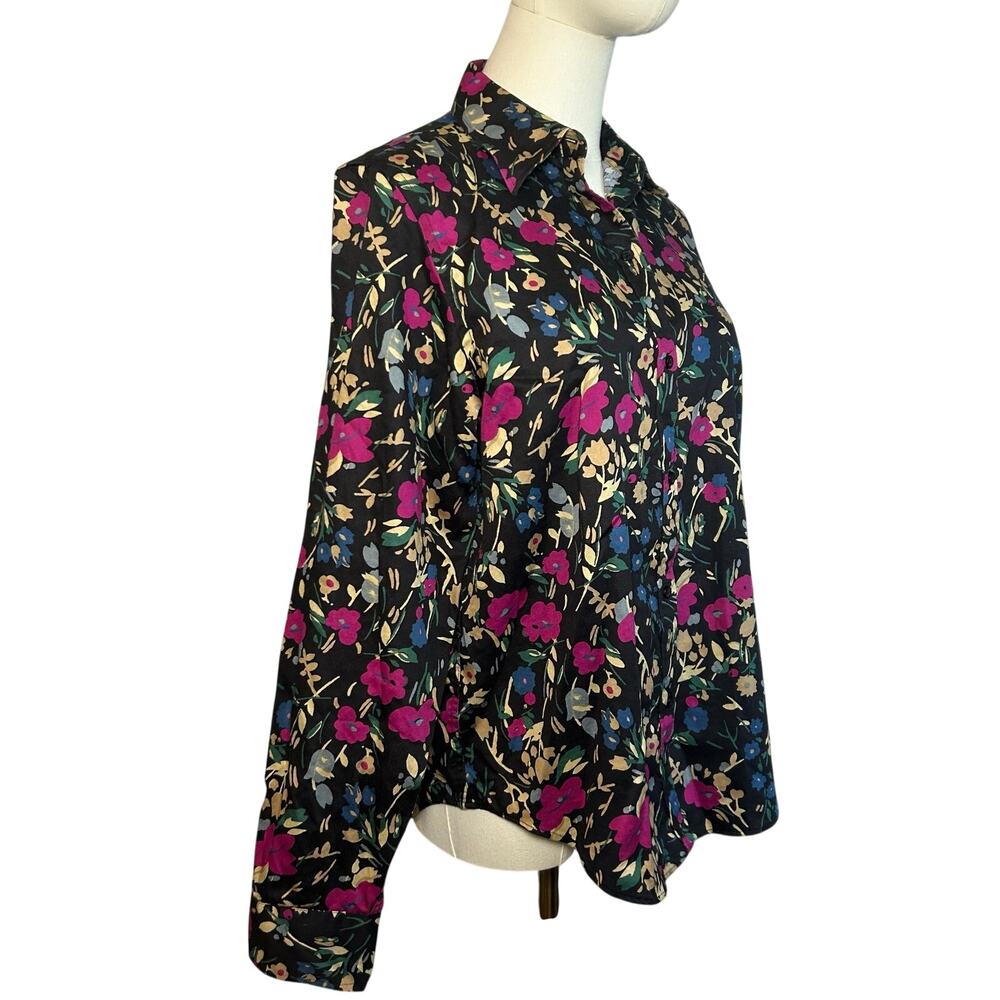 Lauren Ralph Lauren Slim Fit Floral Cotton Button Down Shirt Medium M Pink Blue - Picture 16 of 17